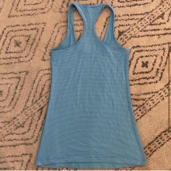 Light blue and purple stripped lulu lemon tank top - Picture 2 of 3